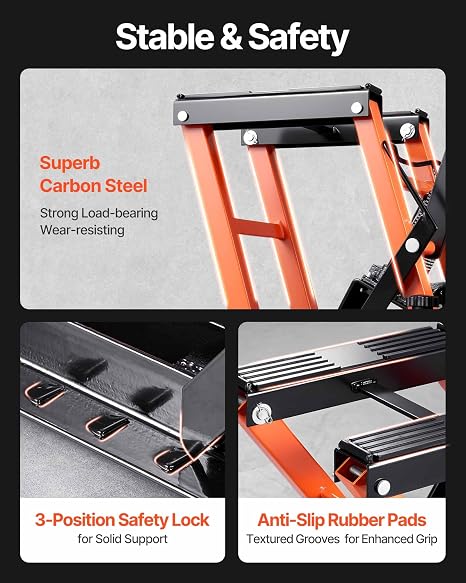 VEVOR 1500 lbs Hydraulic Motorcycle & ATV Lift Jack with 4 Wheels, Foot-Operated Portable Scissor Lift Stand for UTV and Powersports