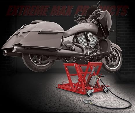 Extreme Max 5001.5041 Pneumatic/Hydraulic Motorcycle/ATV Jack - 1500 lb. Capacity